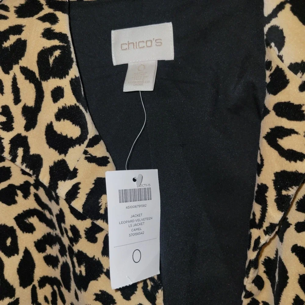 Chico's Leopard Print Jacket Trendy‎ Statement Piece Size 0 Y2K Retro Glam